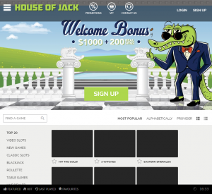 You may place real money bets at House of Jack casino